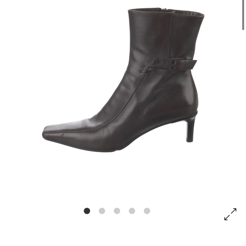 Gucci Brown Leather Heeled Boots - Picture 3 of 12